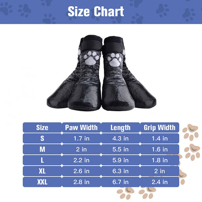 HOMIMP Dog Socks Anti Slip with Straps Traction Control Waterproof Paw Protector,L