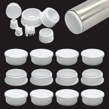 1-7/8"(48mm) Plastic Hole Plugs White -Round Chair Leg Caps, Flush Mount Pipe Plugs, Tubing End Caps for Metal&Wood Legs Tube, Outdoor Furniture Feet caps,for Pipe Wall thicknesses of 2.5-4 mm,12 PCS