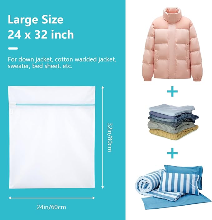 OTraki Mesh Laundry Bag for Delicates, 24 x 32 inch Large Mesh Delicates Bag