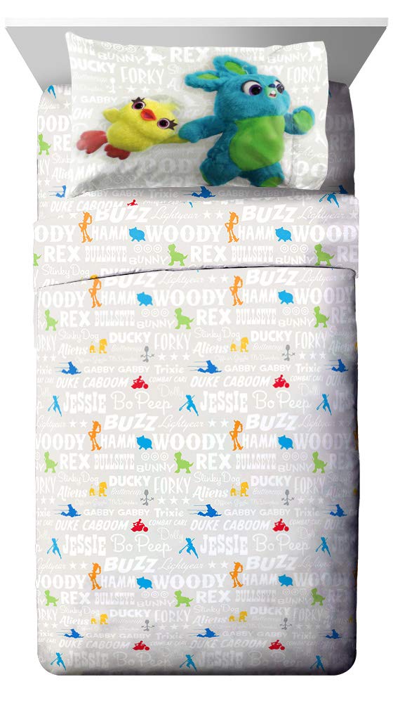 Jay Franco Disney Pixar Story 4 All The Toys Twin Bed Set, Blue