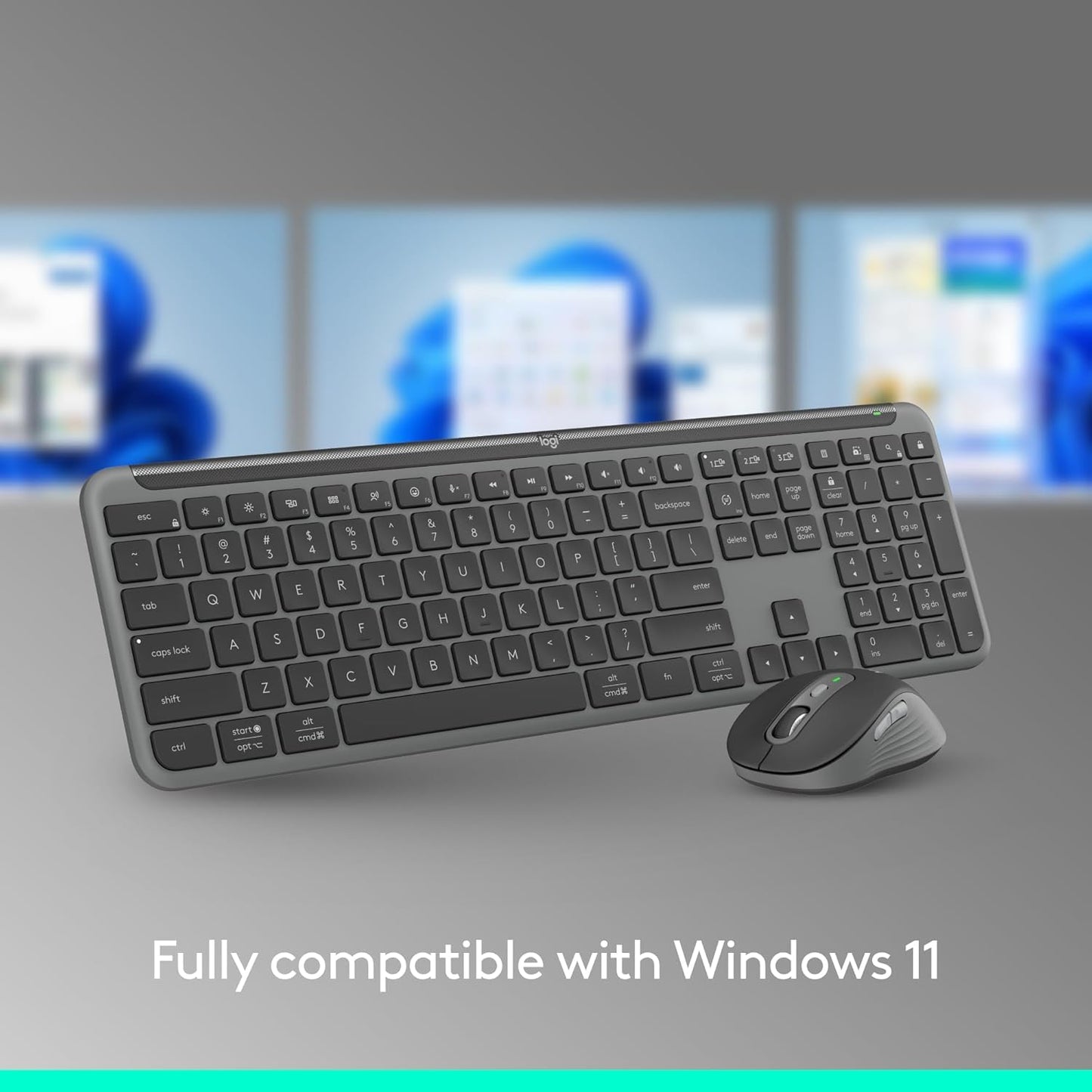 Logitech Signature Slim K950 Wireless Keyboard, Sleek Design, Switch Typing Between Devices, Quiet Typing, Bluetooth, Multi-OS, Windows, Mac, Chrome - Graphite