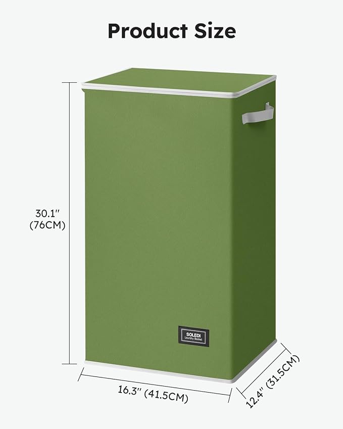 SOLEDI Laundry Hamper with Lid 100L Large & Tall Collapsible Laundry Basket
