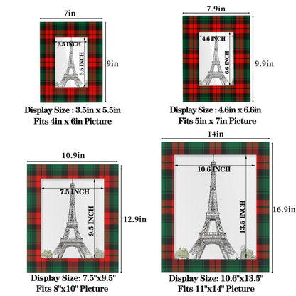 POFATO Christmas Plaid Pattern 11x14 Picture Frame Wooden Picture Frames for Wall Hanging & Tabletop Decor Display 11x14 or 10x14 Picture Collage Family Weddings Christmas Photo Frame for Gift