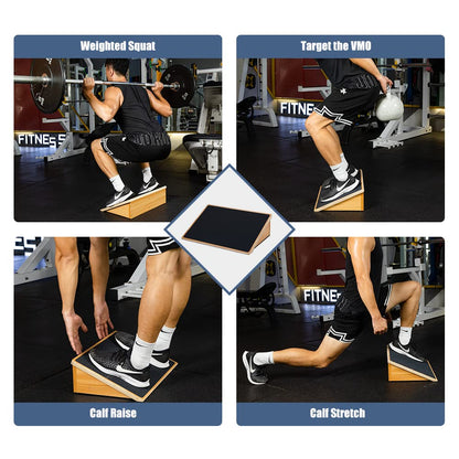 StrongTek Slant Board for Squats & Knee Training, Heavy-Duty Incline Board with Non-Slip Surface, Fixed 25° Wooden Stretch Board, 1000 Lbs Capacity
