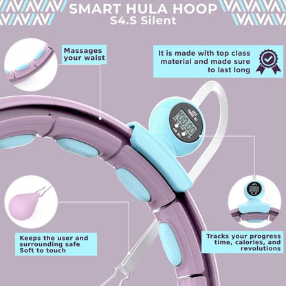 Swiss Activa+ Smart Hula Hoop S4.S XXL Extension Set - No Falling Hula Hoop - Hula Hoop 51 in - Fitness Hula Hoop with Weighted - Fitness Hoop Hula Hoop with Ball - Smart Hoola Hoop