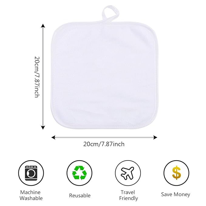 SINLAND Microfiber Facial Cloths Fast Drying Washcloth 8inch x 8inch Absorbent