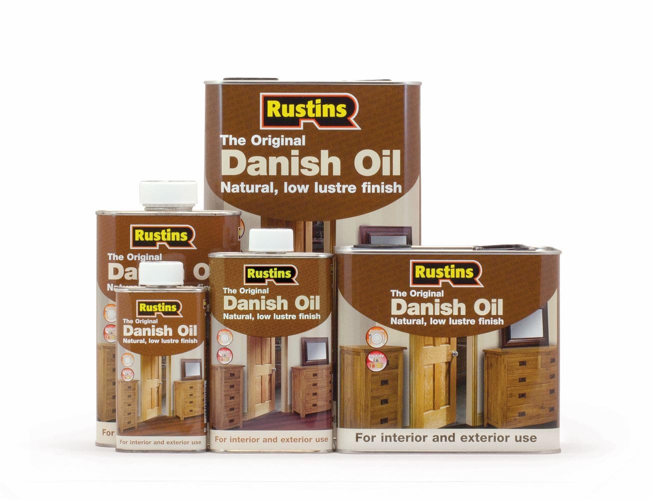 Rustins Danish Oil 250ml - Rich, Natural Glow - Enhances Wood Grain Beautifully, Professional-Grade Finish, Easy DIY Application