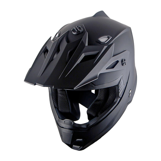 1Storm Adult Motocross Helmet BMX MX ATV Dirt Bike Four Wheeler Quad Motorcycle Full Face Helmet Racing Style: HF801 Matt Black