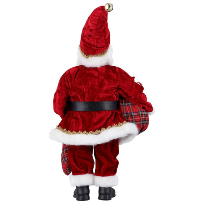 AGM 18" Santa Claus, Christmas Figurine Figure Decor with Christmas Sock and Gifts Bag for Holiday Party Home Decoration