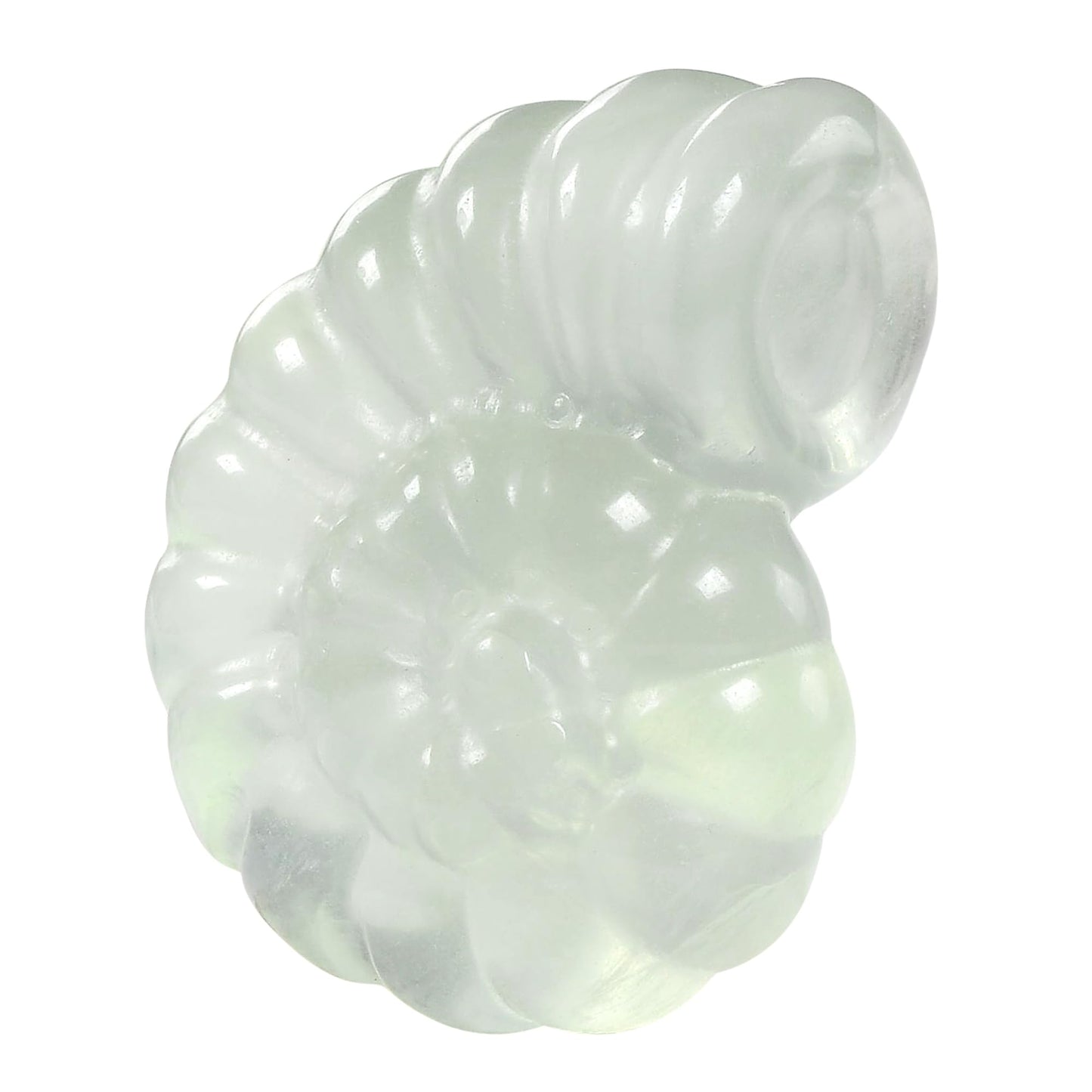 Justinstones Natural Gemstone Green Fluorite Carved Nautilus Shaped Statue Jewelry Making Rock Collection Stone Crafts