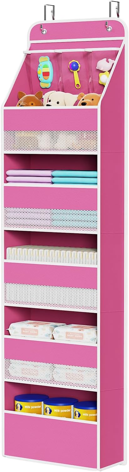 Univivi 6-Shelf Over Door Hanging Organizer Fabric Baby Door Storage