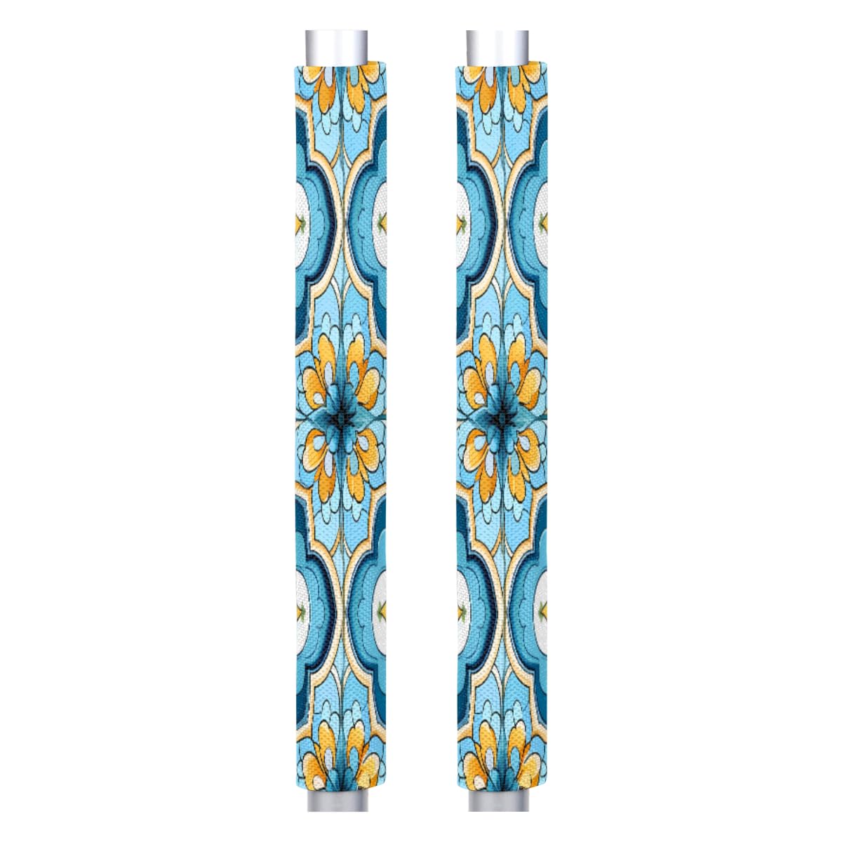 DXTKWL Blue Yellow Quatrefoil Pattern Refrigerator Door Handle Covers Set of 2 Kitchen Appliance Handle Covers Protector for Fridge Microwave Stove Oven Dishwasher