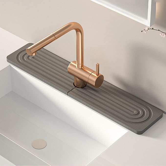 Stone Faucet Mat for Kitchen Sink, Diatomite Drying Stone Mat & Sink Protectors