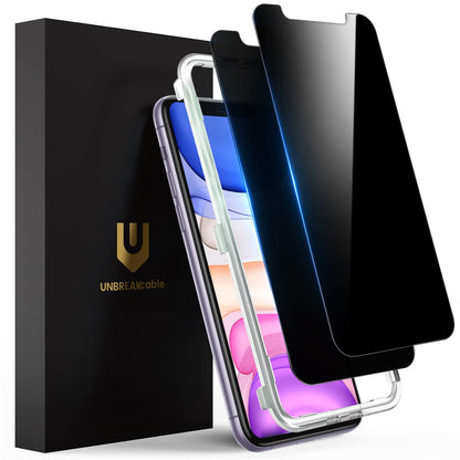 UNBREAKcable Privacy Screen Protector for iPhone 14/ iPhone 13/13 Pro, Tempered Glass [True 28°Anti Spy] [9H Hardness] [Case Friendly] Private Protector for iPhone 6.1" - 2 Pack