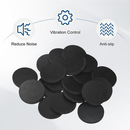 M METERXITY 30-Pack Rubber Solid Discs Washers, 30mm OD x 3mm Thickness Anti-Vibration Noise-Reducing Rubber Spacer Pads Gasket Bushings for HVAC/Washing Machines/Furniture/DIY Gasket Craft