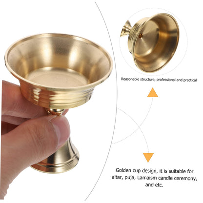 MINAOLULUS 6pcs Brass Solid Liquid Ghee Holder Dual-use Candle Cup Holder for Modern Decor Elegant Tea Light Stand