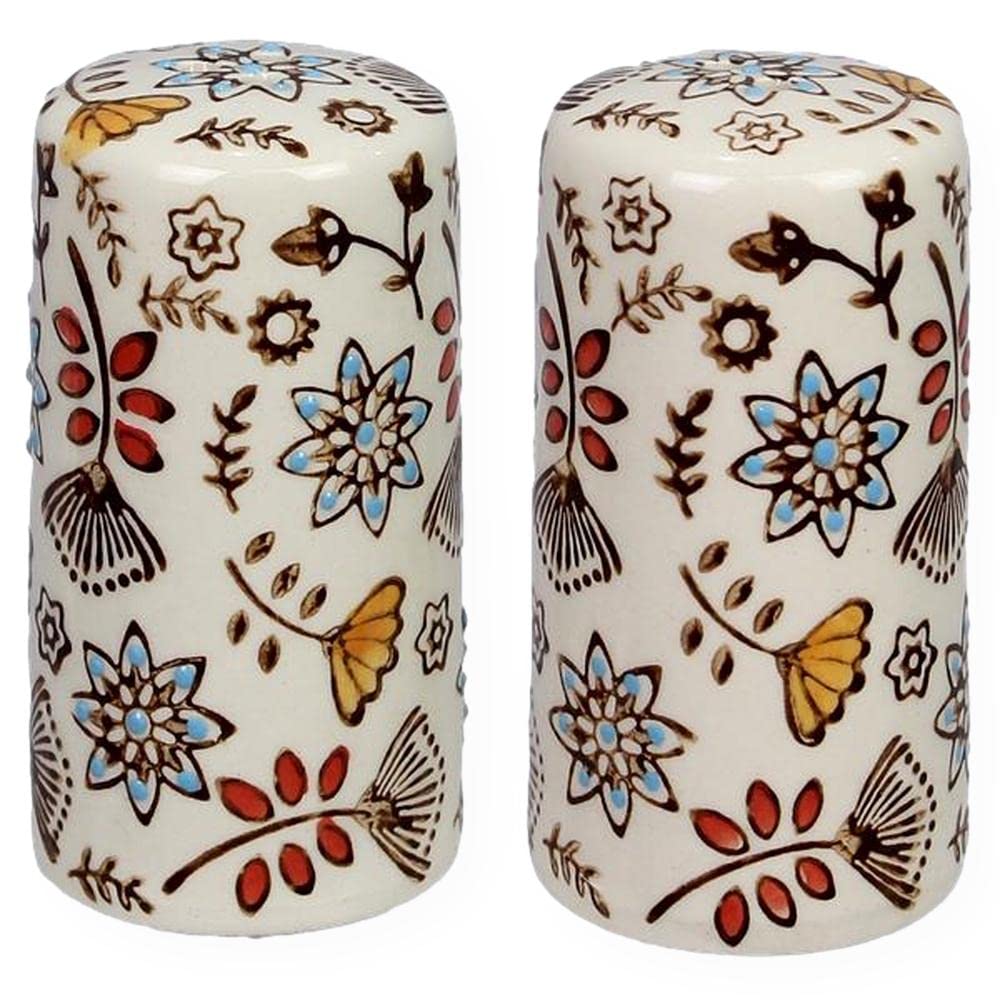 Country Floral Salt and Pepper Shakers, Unique Flower S&P Shaker Set
