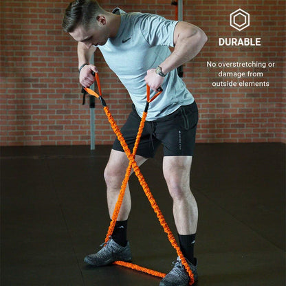 Stroops Slastix Toner Resistance Bands with Handles | Safe Sleeve Exercise Bands for Strength Training, Full Body Workouts, and Home Gym Fitness | Black - 15lbs Light Resistance