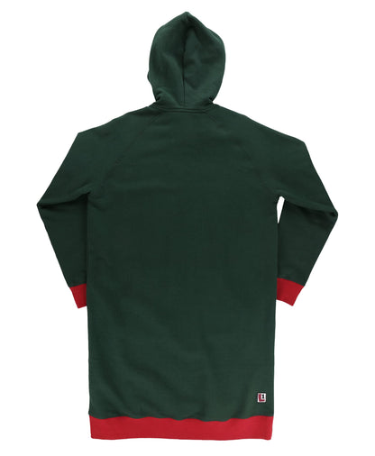 Lazy One Oversized Hoodie Sweatshirt, Comfortable Loungewear, Christmas (Nice Elf, L/XL)