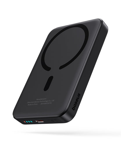 Baseus Magsafe Portable Charger for iPhone, 10,000mAh 15W Magnetic Power Bank, Qi2 Certified Fast Charging Wireless Battery Pack, 22.5W USB-A & 20W USB-C for iPhone 17/16/15/14/13/12, 2025 Version