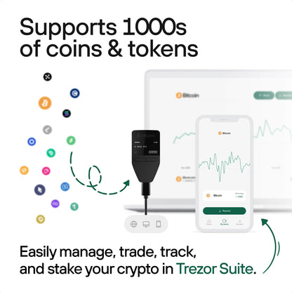 Trezor Safe 3 - Passphrase & Secure Element Protected Crypto Hardware Wallet - Buy, Store, Manage Digital Assets Simply and Safely (Cosmic Black)