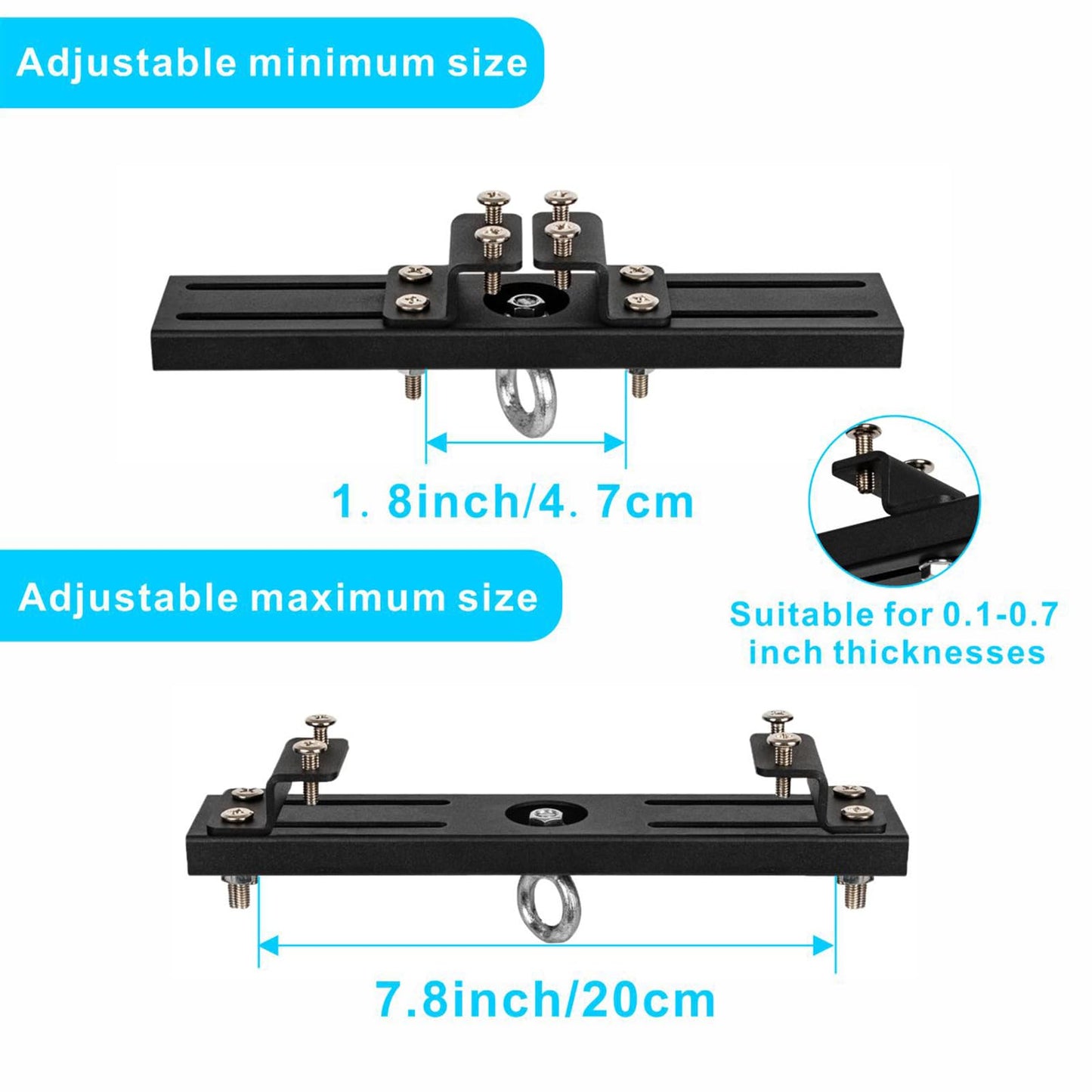 YZZHAJ Heavy Duty Steel Beam Hanger, Punching Bag Hanger Mount I-Beam, Dual-Track I-Beam Heavy Bag Mount Hanger for Boxing Muay Thai Training,Aerial Yoga Swing & Hammock