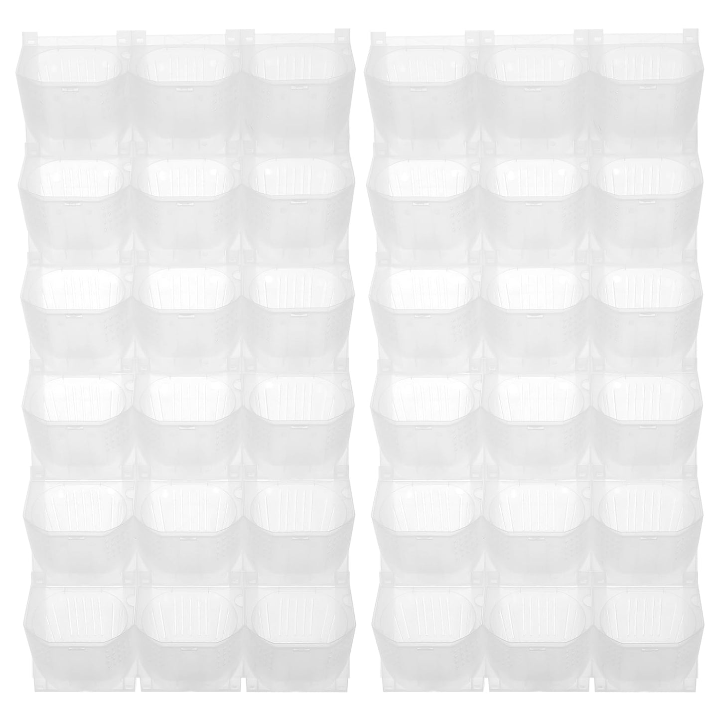 BYOIPLOI Vertical Wall Planter, Wall Planter with 36 Pots and 36 Non-Woven Fabrics Vegetable Hanging Pocket Holder for Hanging Flower Herbs Vegetables Home Indoor Outdoor Black (White)