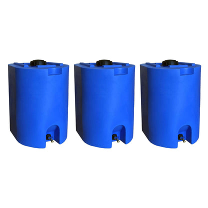 WaterPrepared 3 Pack Water Tank, Rain Barrel Storage, Stackable Drum, 55 Gallon
