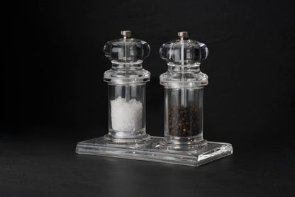 Cole & Mason H306119 Ramsgate Clear Salt and Pepper Mill Tray, Salt and Pepper Tray/Oil and Vinegar Bottles Tray, Acrylic, (H) 13 mm x (W) 95 mm x (D) 157 mm, Mills Not included