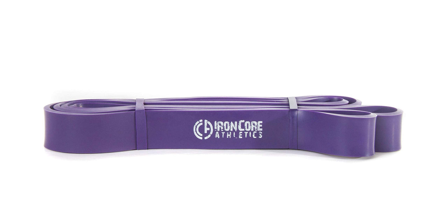 Iron Core Athletics Pull Up Assistance Bands - Commercial Gym Quality 41" Loop Exercise Pull-Up Bands - #4 Purple 1 1/8" Wide (40-80lb) - Single Band