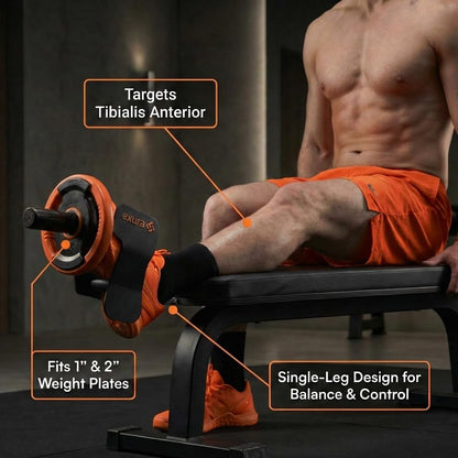 Exura Solo Tib Bar Knees Over Toes Adjustable Tibialis Trainer Leg Workouts,Tibialis Bar Calf Raise Machine Equipment for Strengthening Calves, Shins & Ankles Fits 1" and 2" Strength Training Plates