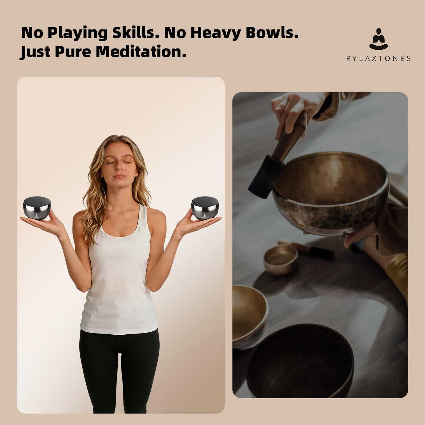 Rylaxtones Meditation System,Electronic Tibetan Singing Bowl,Sound Bath Machine for Meditation,Mindfulness,Sound Bath,Chakra Healing, Stress Relief,Sound Therapy,Yoga Practice,Relaxation