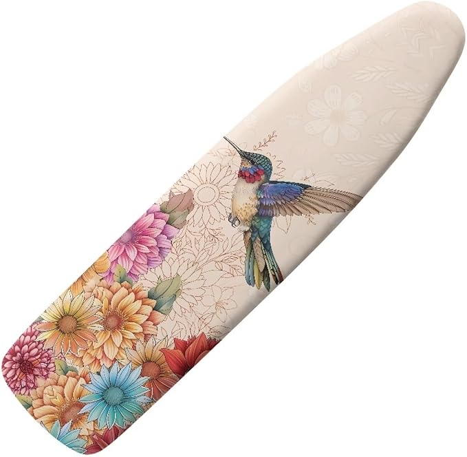 Sprowallow Hummingbird Retro Flower 15x54 inch Ironing Board Cover and Pad