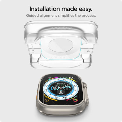 Spigen EZ Fit Tempered Glass Screen Protector for Apple Watch Ultra 3, Apple Watch Ultra 2, Apple Watch Ultra (49mm) - 2 Pack