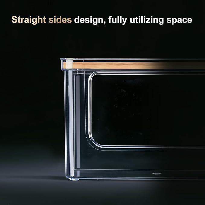 Hudgan Stackable Storage with Bamboo Top