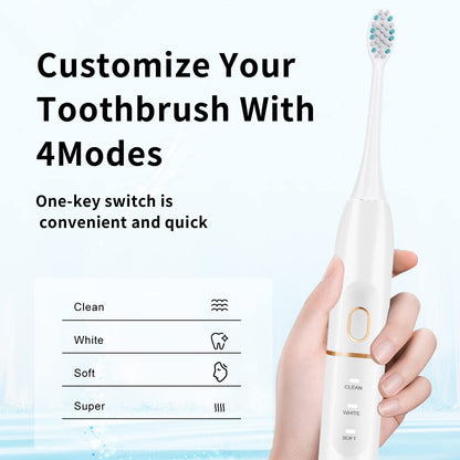 Electric Toothbrush Set, Comes with 8 Brush Heads & Travel Case,4 Modes with 2 Minutes Built in Smart Timer, One Charge for 60 Days, 42000 VPM Motor (Black)