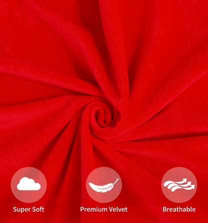 GriNeed Pack of 2 Christmas Red Pillow Covers 18x18 Inch Decorative Throw Pillow Cover, Velvet Pillowcases for Couch Sofa Bed, Home Boho Decor, Modern Soft Cushion Covers