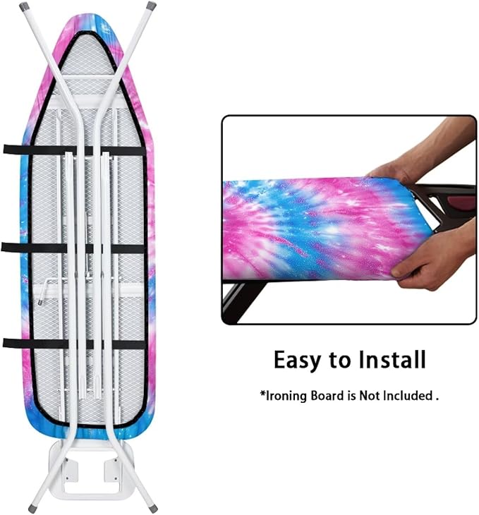 Pink Blue Tie Dye Iron Board Cover Extra Wide Ironing Board Cover and Pad