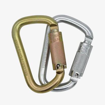 Heavy Duty Carabiner Clip Auto-Locking Climbing Carabiner 45KN=10000IBS Twist Lock Carabiner for Outdoor Climbing, Mountaineering, Rappelling, Camping, Hiking, Swing (CE Rated,D Shape),Gold