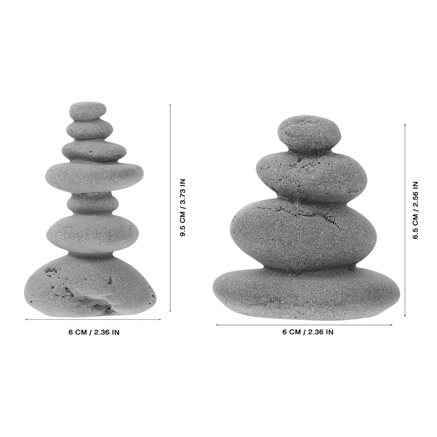 VOSAREA 2pcs Stone Sculptures Stacking Stone Statue Handmade Rocks Statues Garden Rocks Cairn Balancing Yoga Meditation Accessories Micro Landscape Ornament for Home Office
