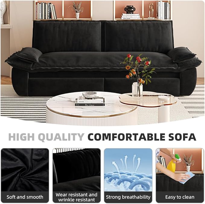 KEIKI 73.2" Queen Sleeper Sofa Bed, 3-in-1 Convertible Pull Out Couch