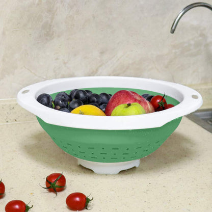 QiMH Collapsible Colander and Strainer, 5 Quart(1.25 gal), Heavey Duty Kitchen Drainer Basket for Pasta, Veggies and Fruits, New Home Apartment Essentials