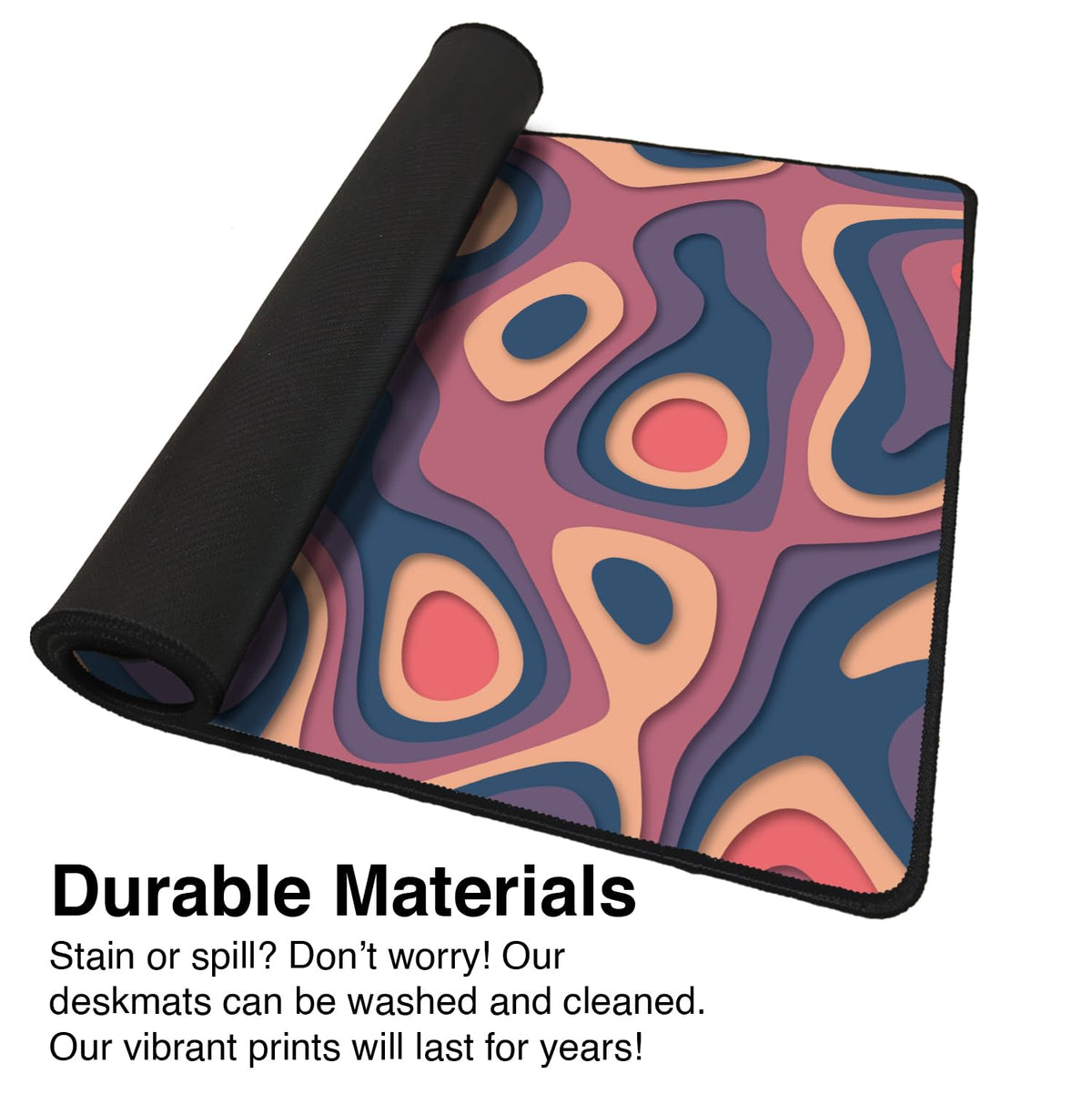 Large Gaming Mouse & Desk Pad with Abstract Pattern, Extended Size Desk Mat, Non-Slip Surface (Multicolor 2, 24 x 13.5 inches)