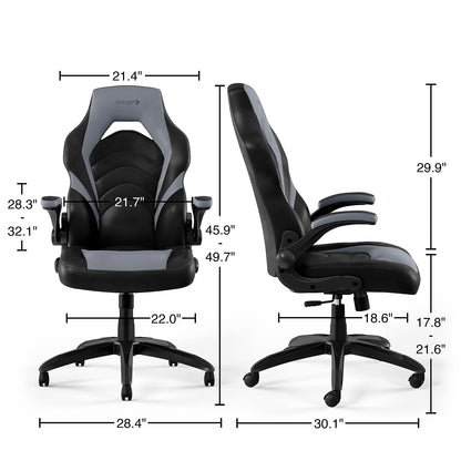 Staples Emerge Vortex Bonded Leather Ergonomic Gaming Chair with Lumbar Support, High Back and Adjustable Tilt Lock