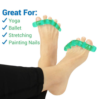 ViveSole Toe Separators for Men & Women Medium (2 Pairs) - Silicone Gel Spreaders - Therapeutic Spa Stretchers for Plantar Fasciitis, Bunions, Overlapping Hammer Toe Spacers - Metatarsal Yoga Cushion