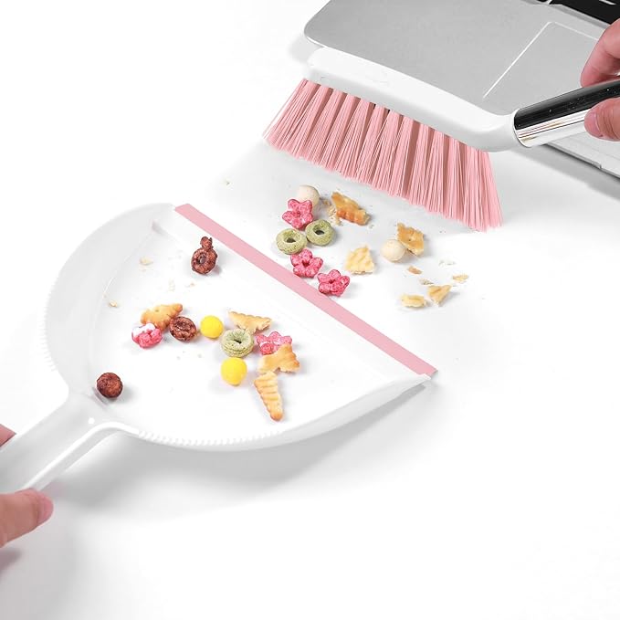 NACENA Mini Broom and Dustpan Set, Small Dust Pan and Brush Set