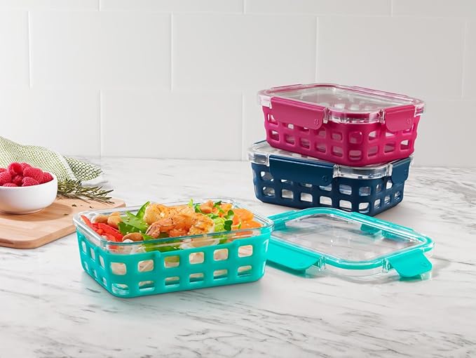 Ello Duraglass 3.4 Cup Meal Prep Sets 6Pc, 3 Pack Set- Glass Food Storage