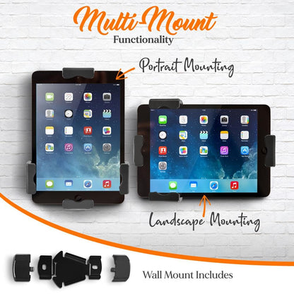 Pyle PSPADLK8 Anti-Theft Tablet Security Stand Kiosk - Table Mount Desktop Tablet Case Holder with Lock, Adjustable Clamp Arm, Internal Cable Routing, for iPad, Kindle, Samsung, Android Tablets