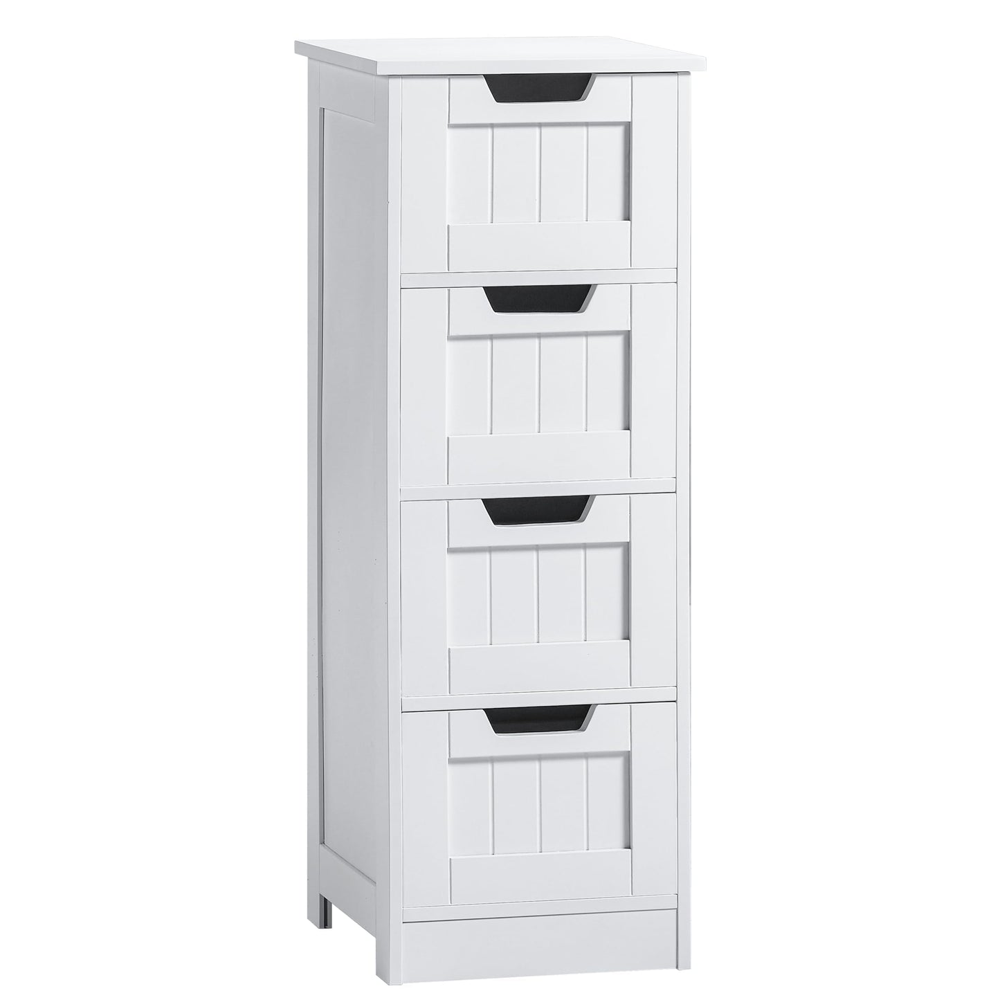Vida Designs Bathroom 4 Drawer Floor Standing Cabinet Unit Storage Wood, White