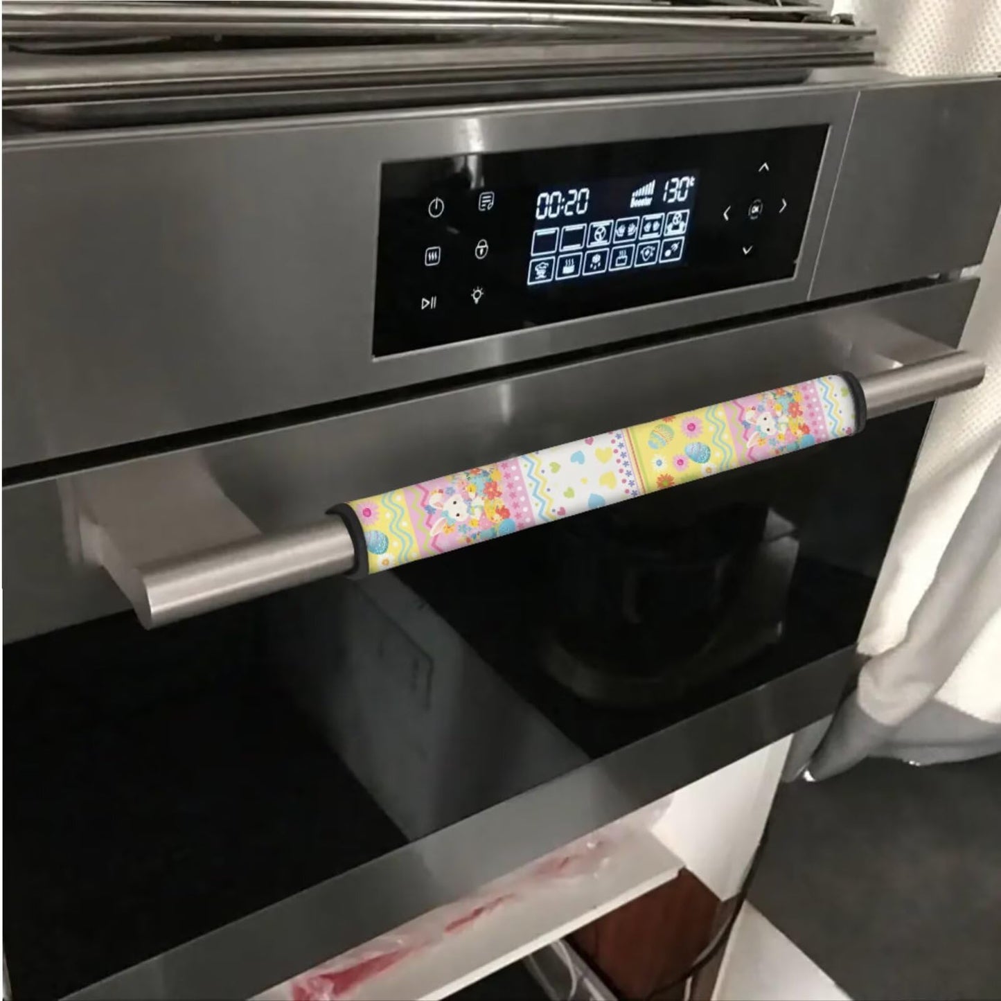 Hwzdsyxl Easter Egg Rabbit Print Refrigerator Door Handle Covers 6 Pieces Fridge Dishwasher Oven Protector Daisy Heart Print Kitchen Appliance Handle Gloves Protector for Microwave Stove Easter Decor